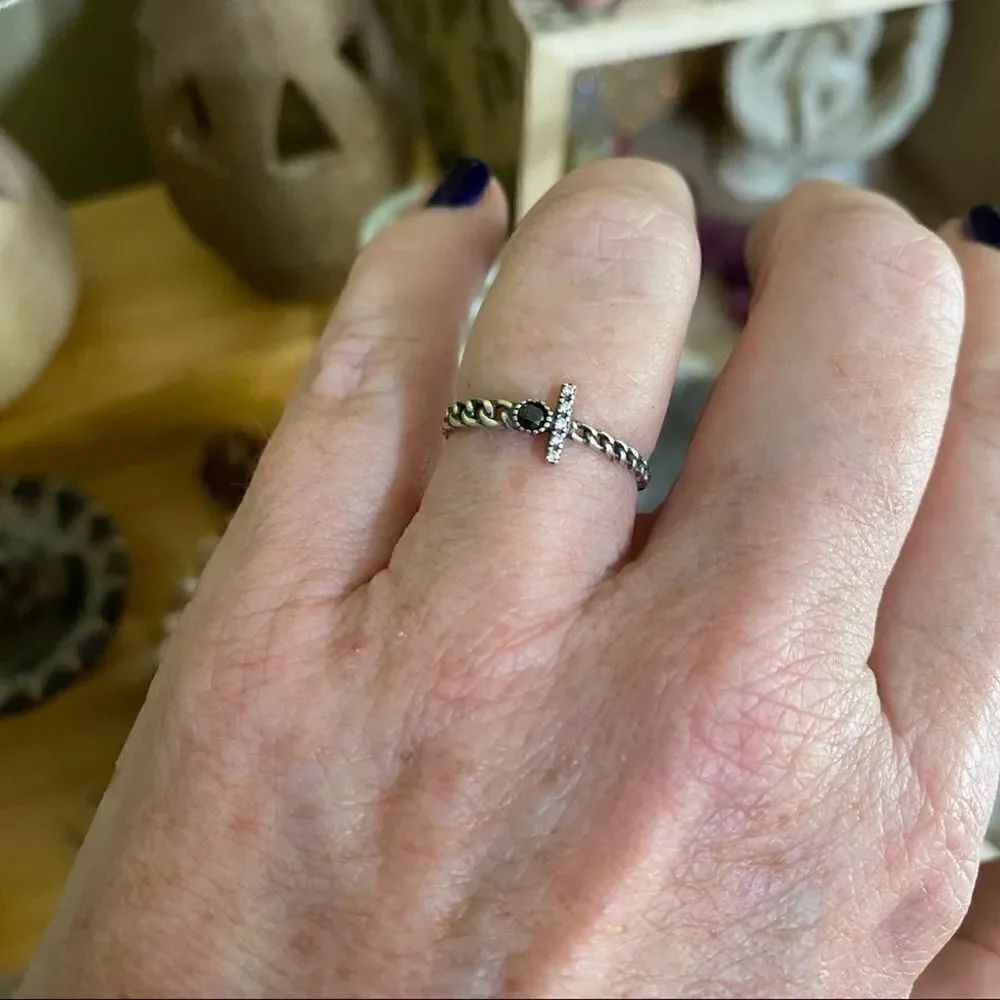 Chain Link CZ Adjustable Minimalist Ring - Picture 10 of 10
